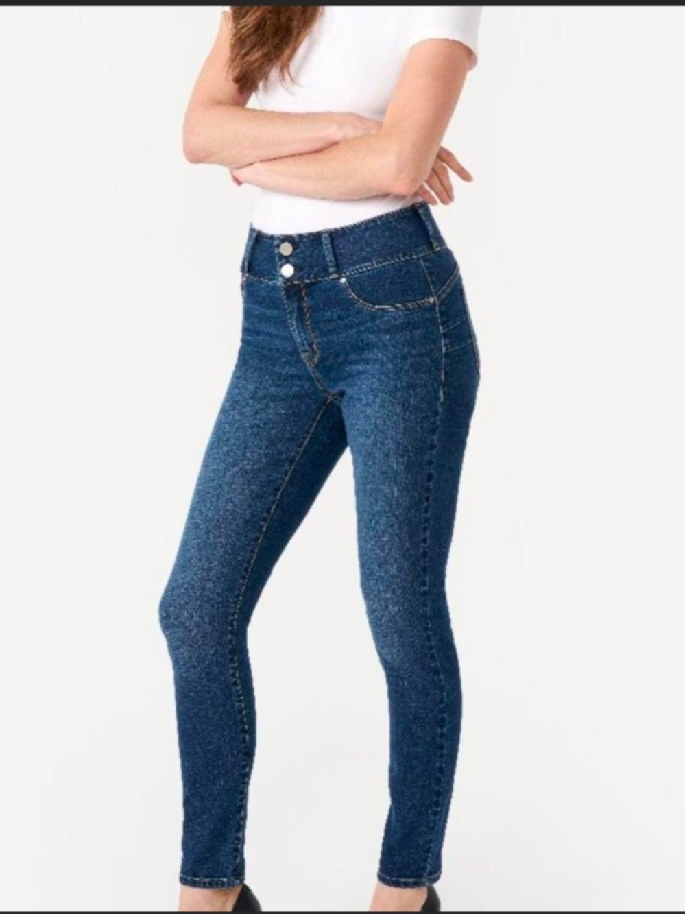 Seven7 Dark Blue Skinny Jeans for Women